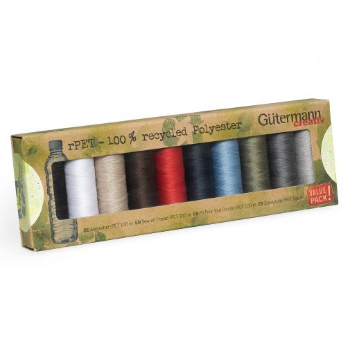Gutermann Thread Set: Sew-All: Recycled (rPET): 10 x 100m: Assorted | 731138\1
