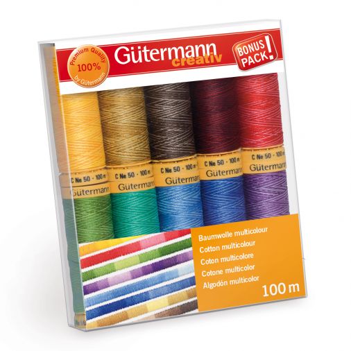 Gutermann Thread Set: Natural Cotton C No 50: 10 x 100m: Assorted | 731149\1